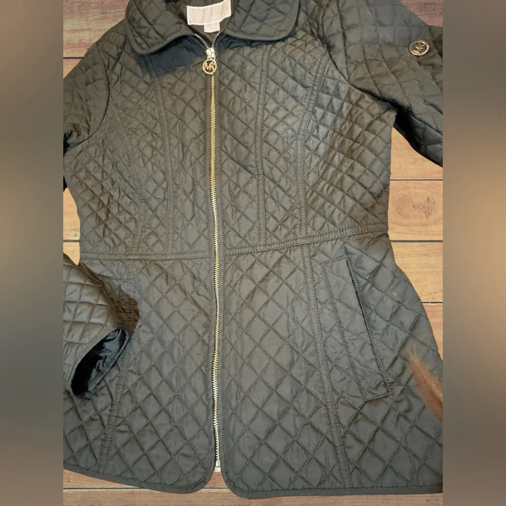 Michael Kors Women's Thin Diamond Quilted Spring Jacket With Gold Accents SizeXS - Picture 10 of 14